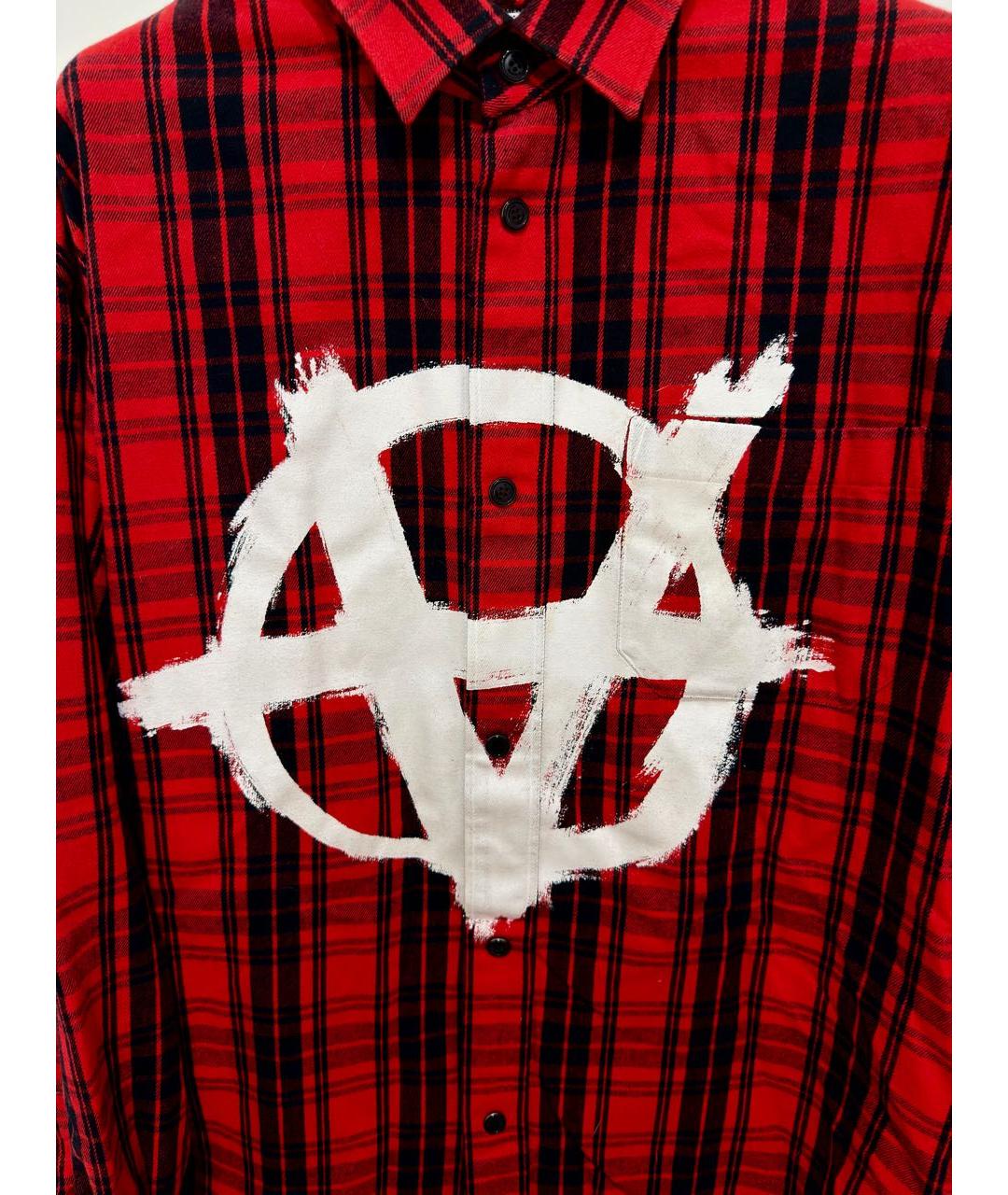 VETEMENTS Красная хлопковая кэжуал рубашка, фото 3