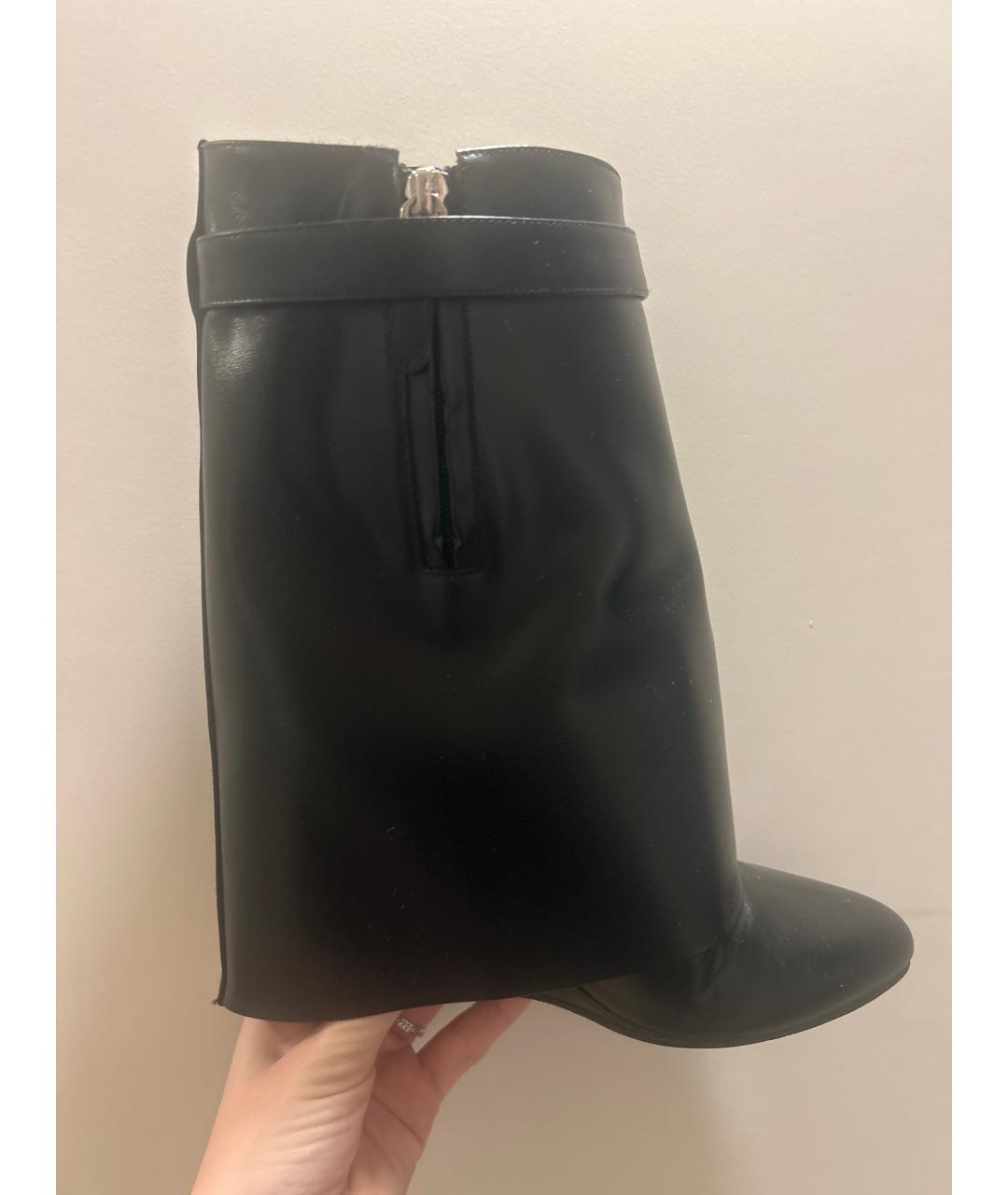 GIVENCHY Черные кожаные сапоги, фото 2