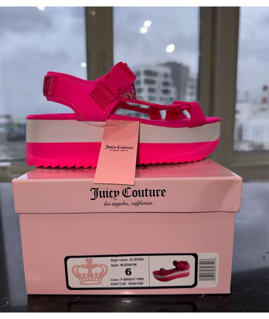 JUICY COUTURE Розовые резиновые сандалии, фото 5