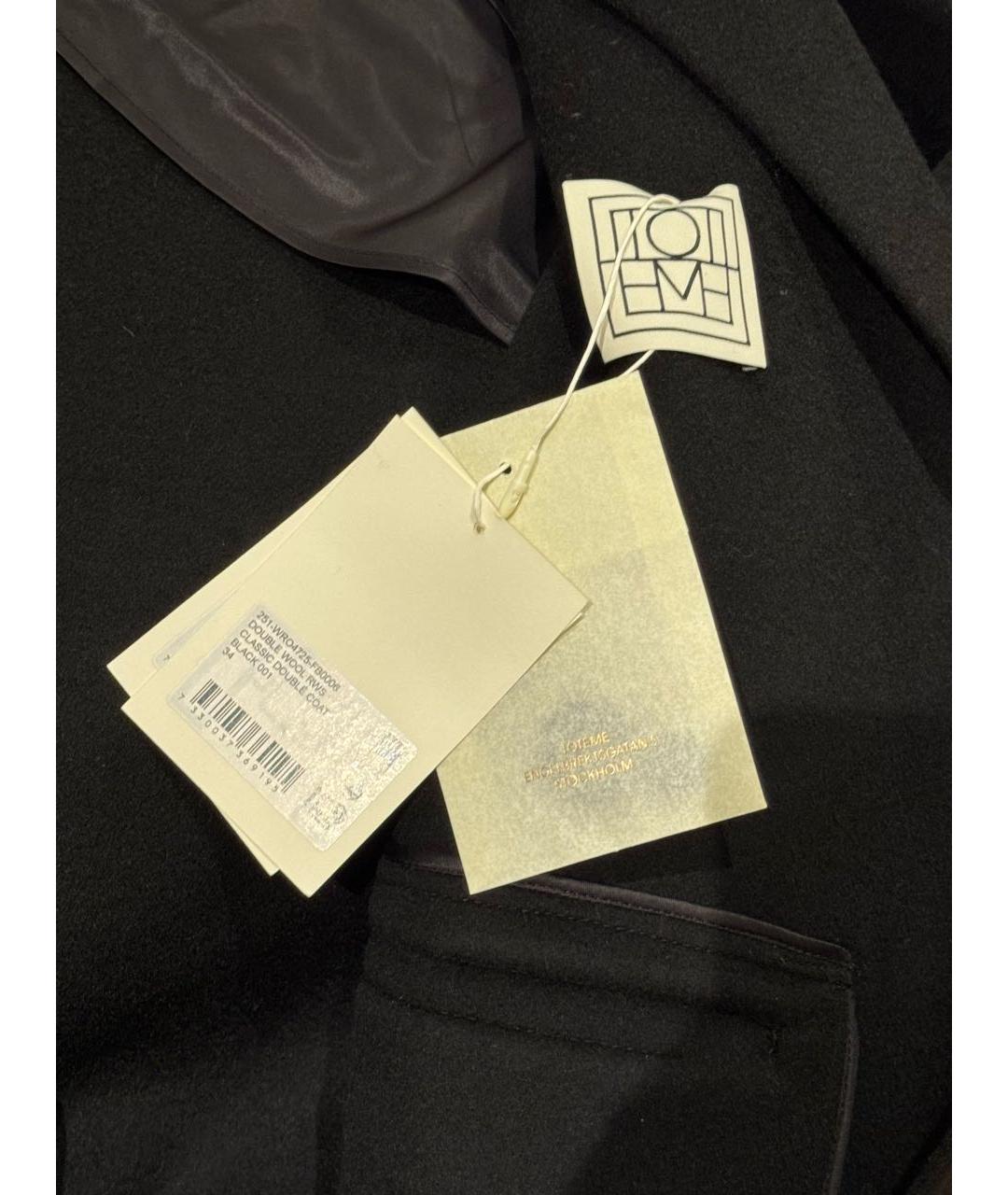 TOTEME Черное шерстяное пальто, фото 6