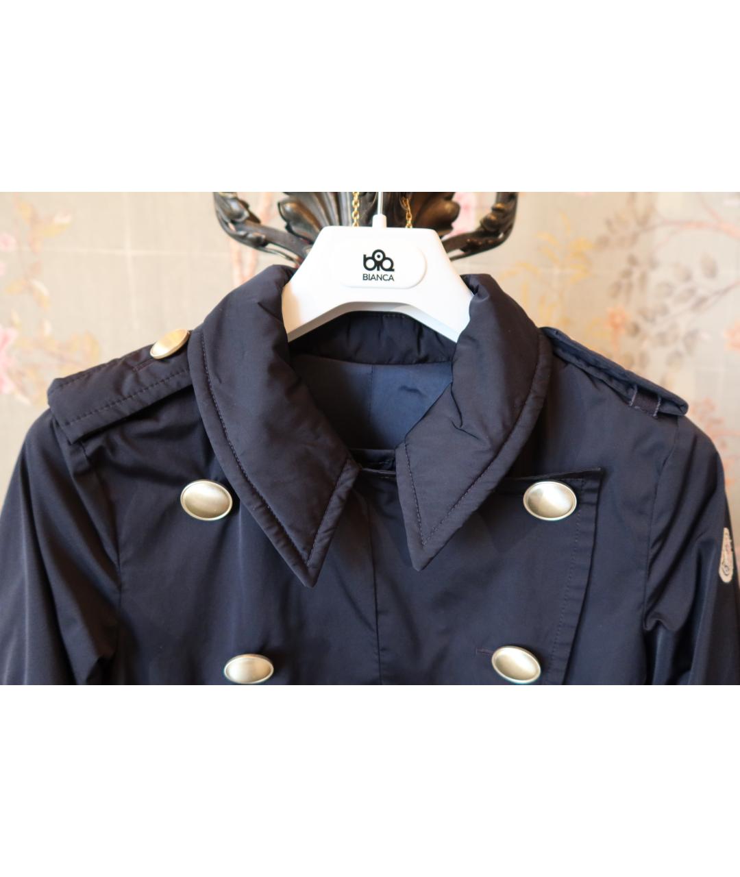 MONCLER Синий полиэстеровый тренч/плащ, фото 2