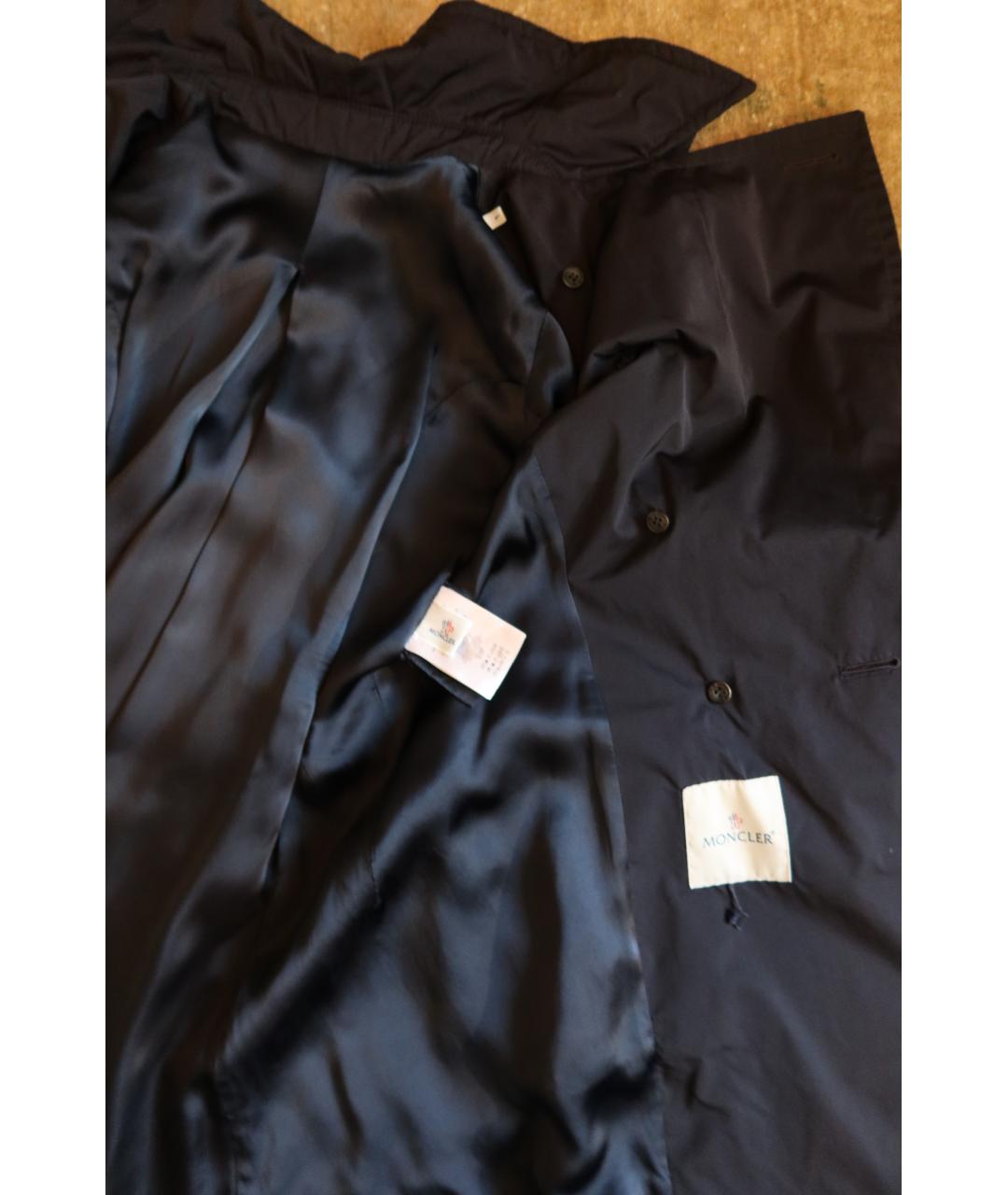 MONCLER Синий полиэстеровый тренч/плащ, фото 8