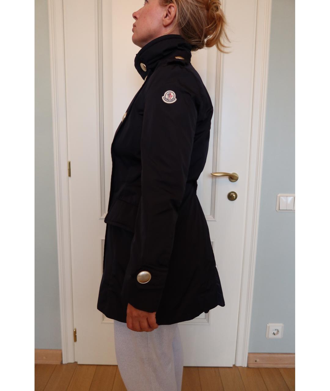 MONCLER Синий полиэстеровый тренч/плащ, фото 6