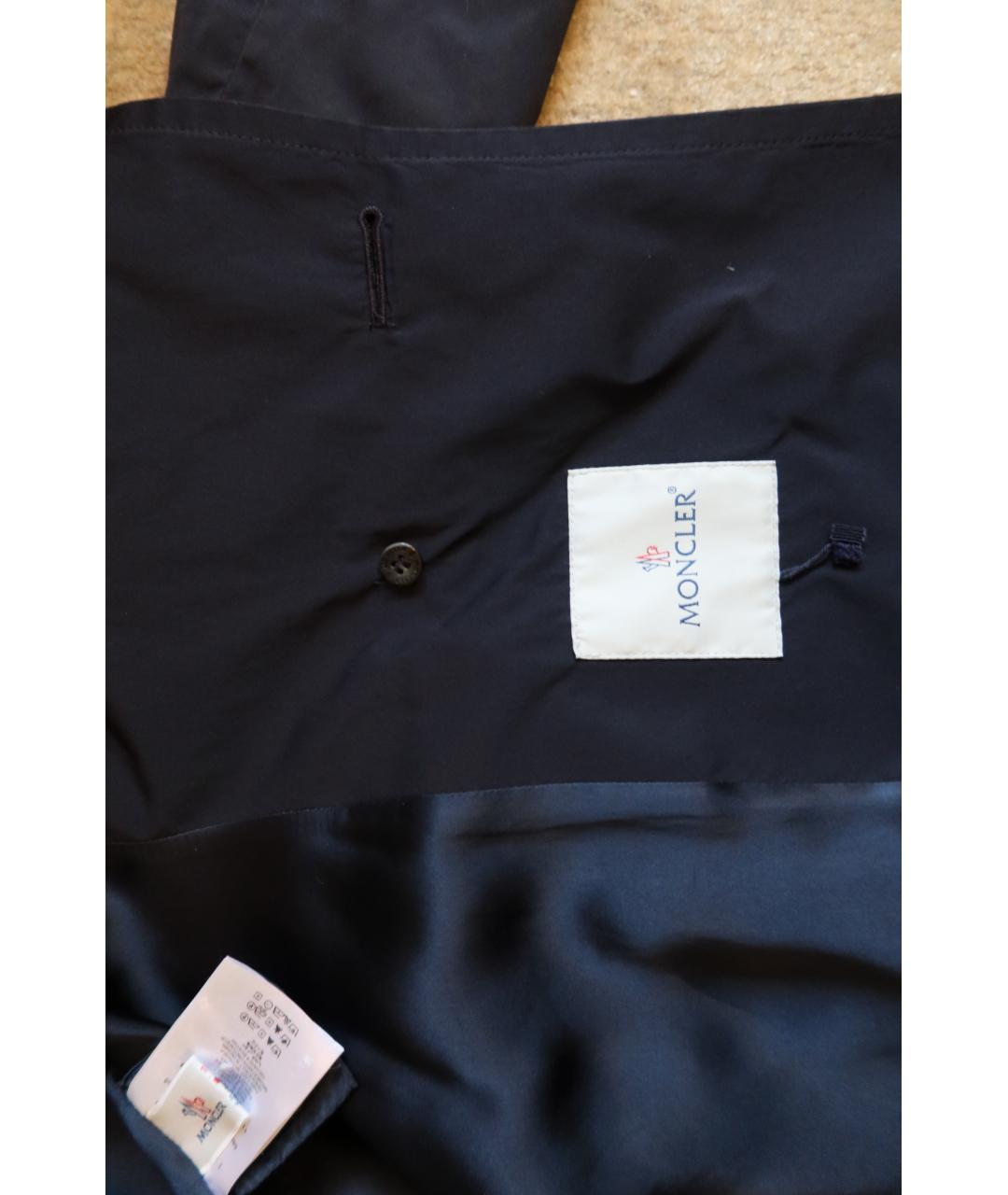 MONCLER Синий полиэстеровый тренч/плащ, фото 7