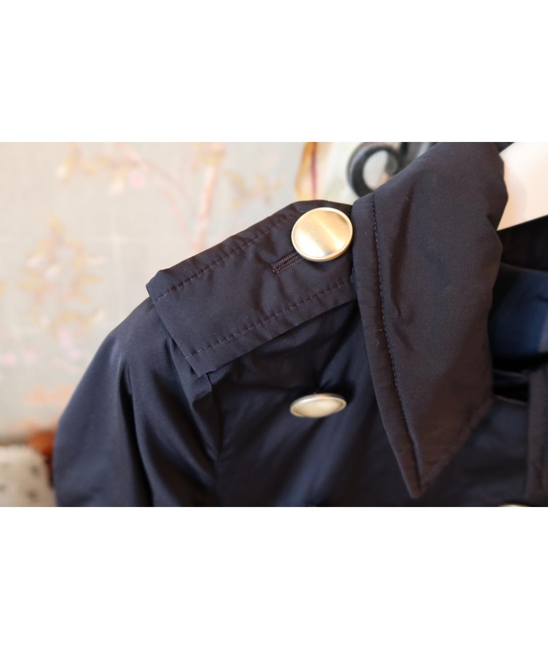 MONCLER Синий полиэстеровый тренч/плащ, фото 5