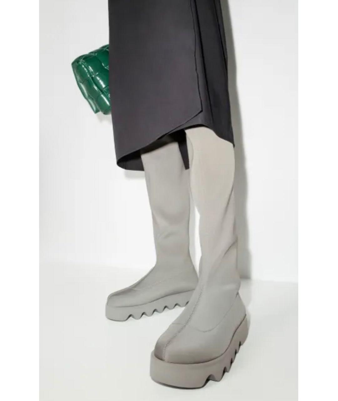 ISSEY MIYAKE Серые синтетические ботфорты, фото 2