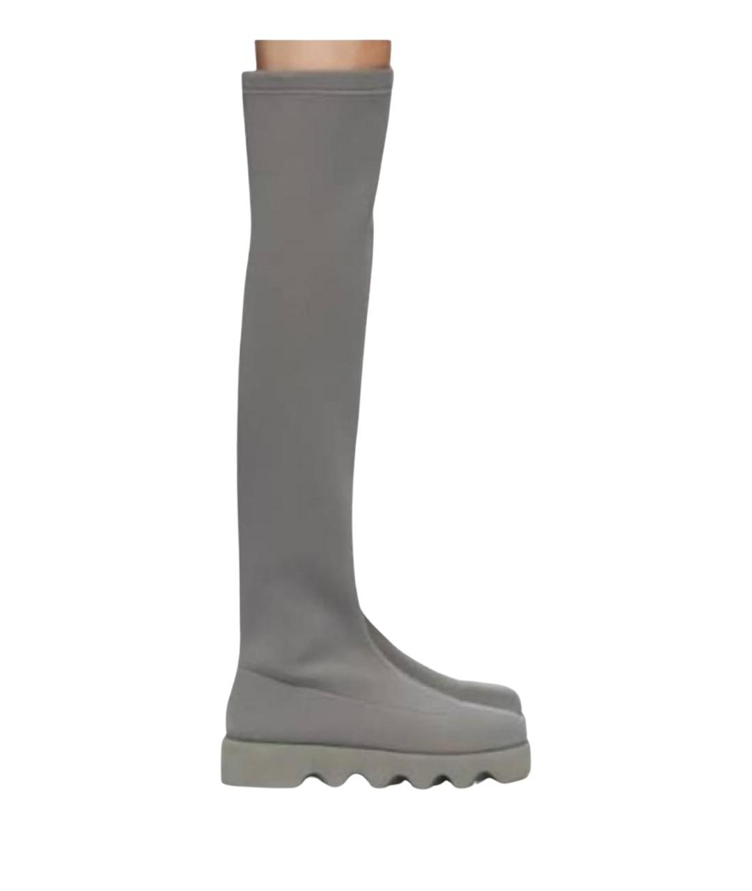 ISSEY MIYAKE Серые синтетические ботфорты, фото 7