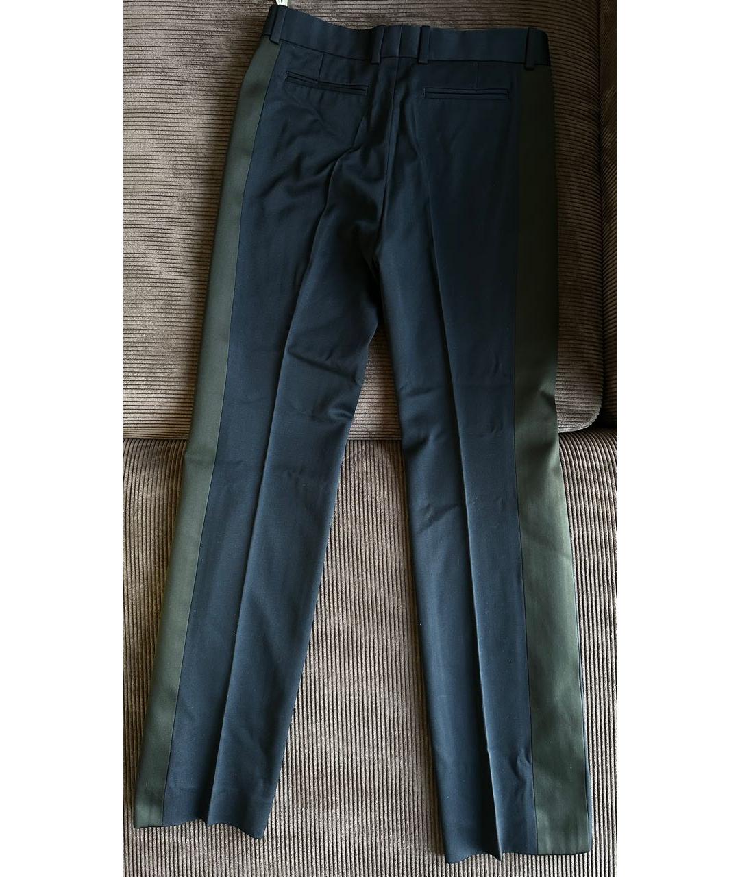 CELINE Темно-синие шерстяные прямые брюки, фото 3