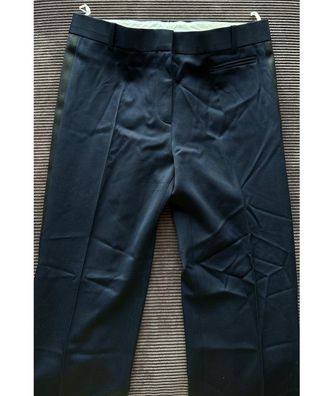 CELINE Темно-синие шерстяные прямые брюки, фото 4