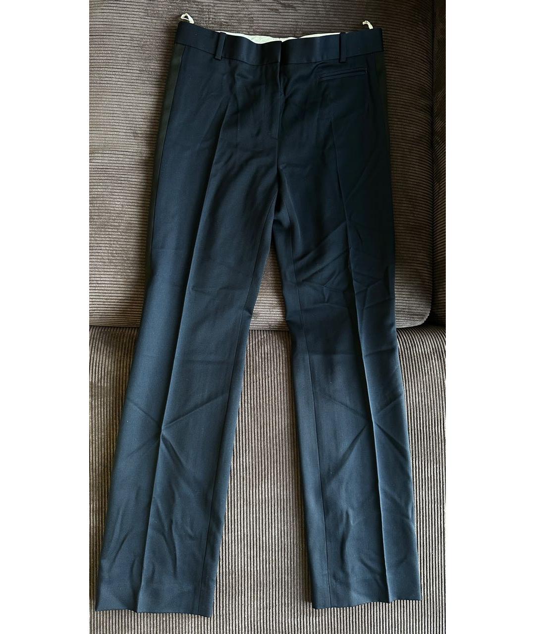 CELINE Темно-синие шерстяные прямые брюки, фото 5