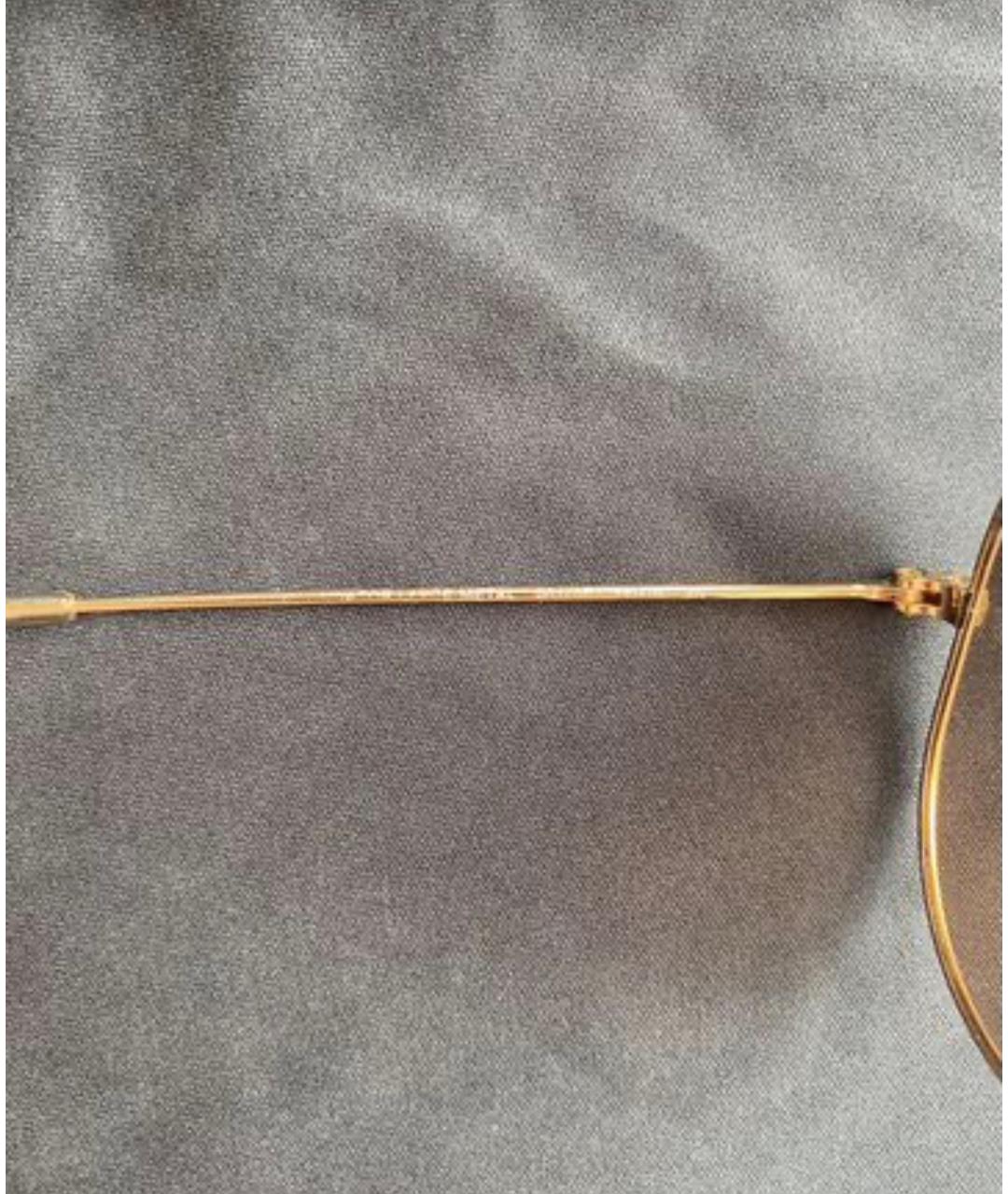 RAY BAN Золотые металлические солнцезащитные очки, фото 5