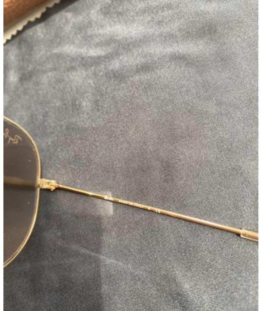 RAY BAN Золотые металлические солнцезащитные очки, фото 6