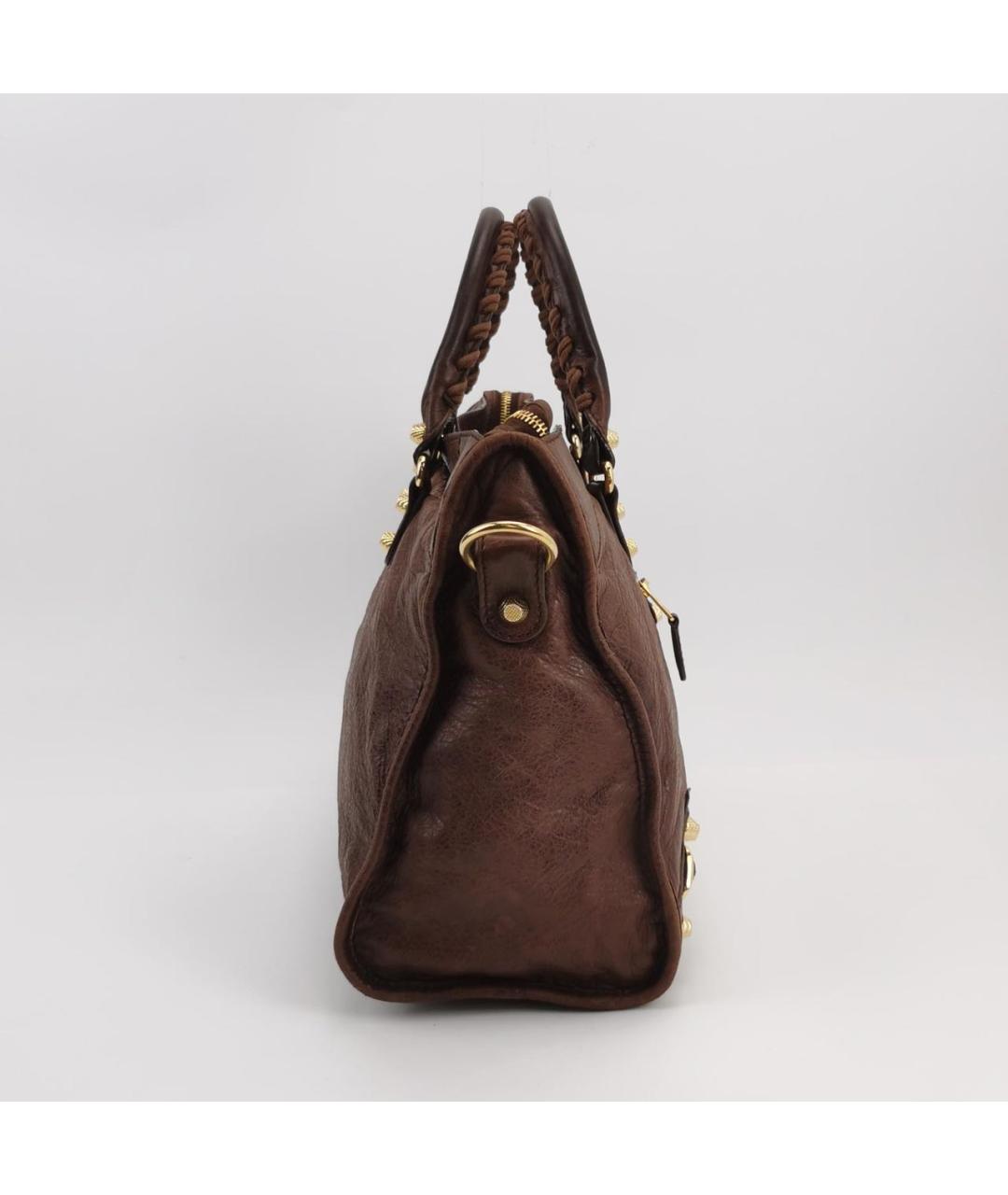 BALENCIAGA Коричневая кожаная сумка тоут, фото 3