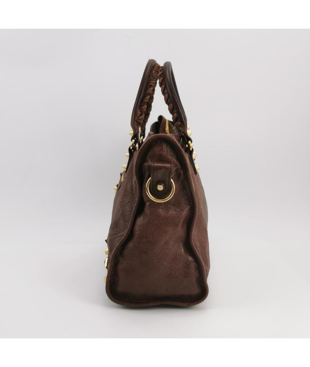 BALENCIAGA Коричневая кожаная сумка тоут, фото 2