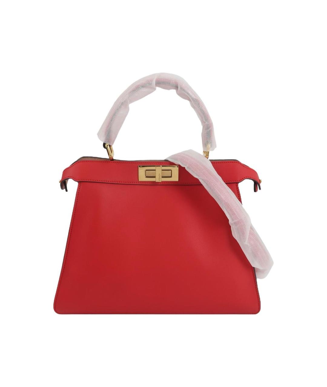 FENDI Красная кожаная сумка тоут, фото 9