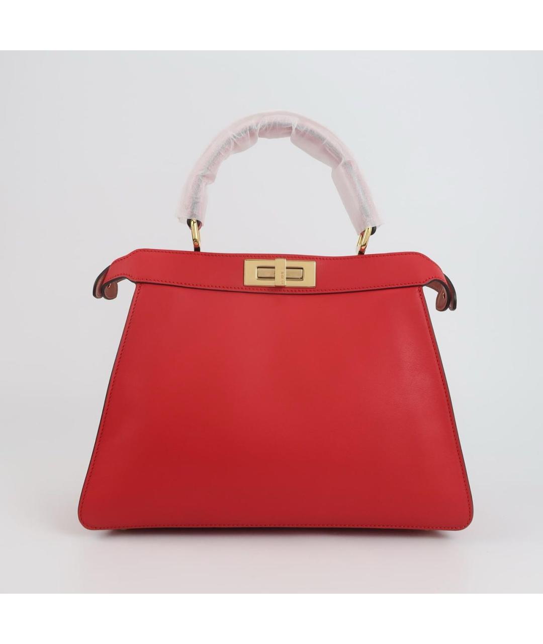 FENDI Красная кожаная сумка тоут, фото 4