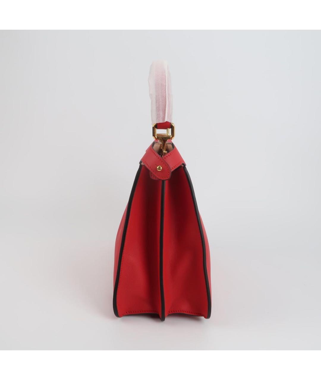 FENDI Красная кожаная сумка тоут, фото 2