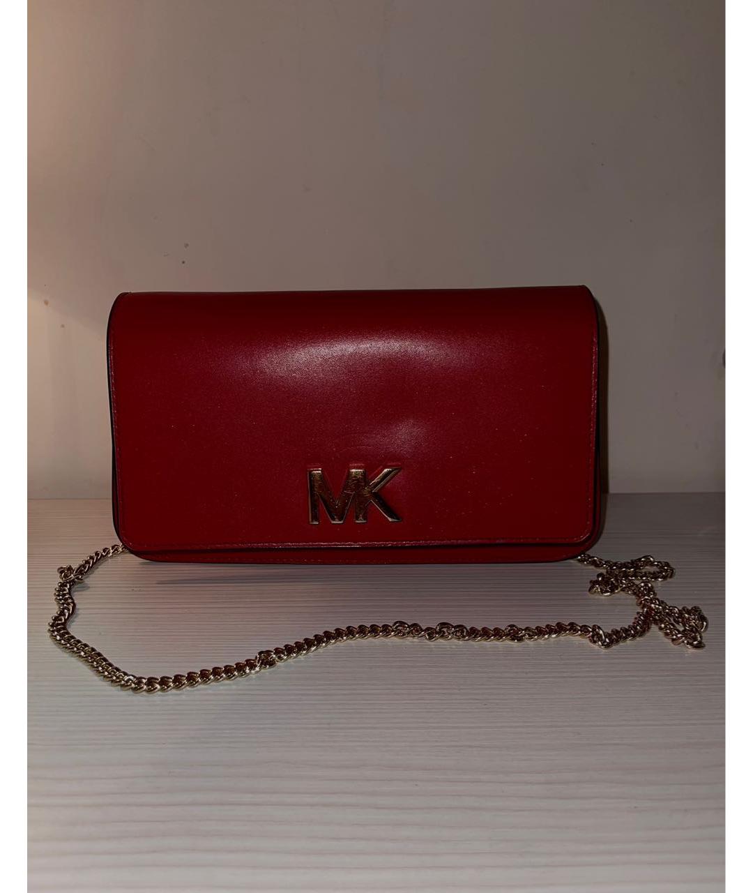 MICHAEL KORS Красная кожаная сумка через плечо, фото 2