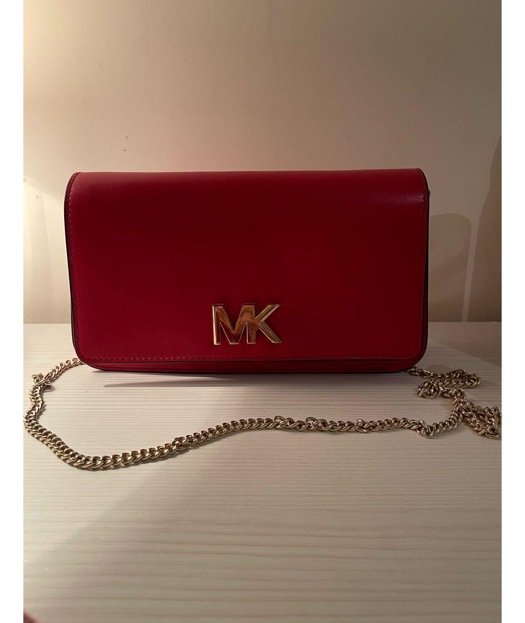 MICHAEL KORS Красная кожаная сумка через плечо, фото 4