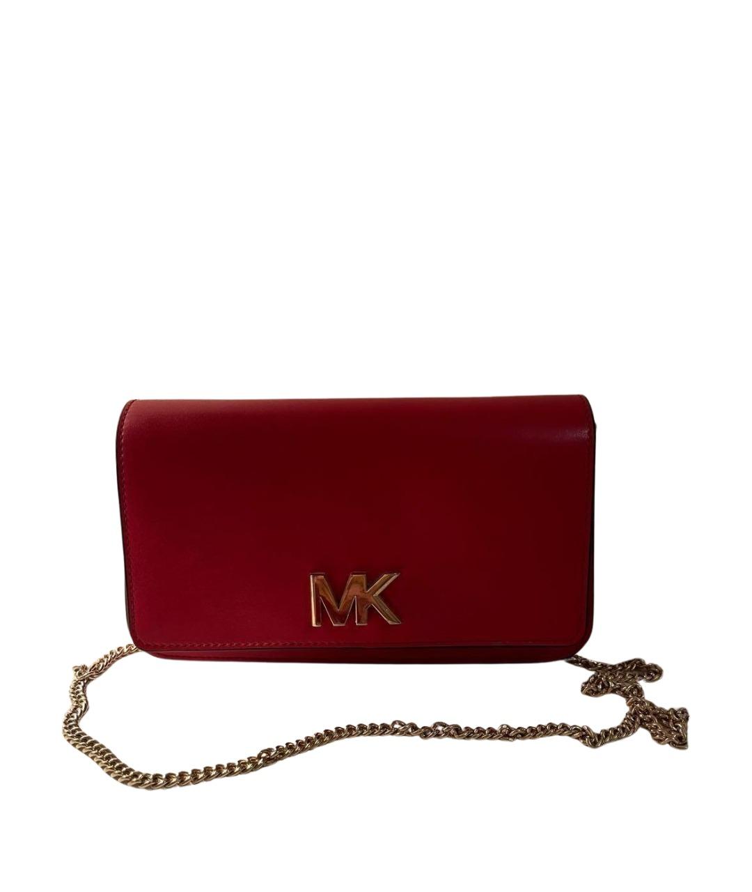 MICHAEL KORS Красная кожаная сумка через плечо, фото 1