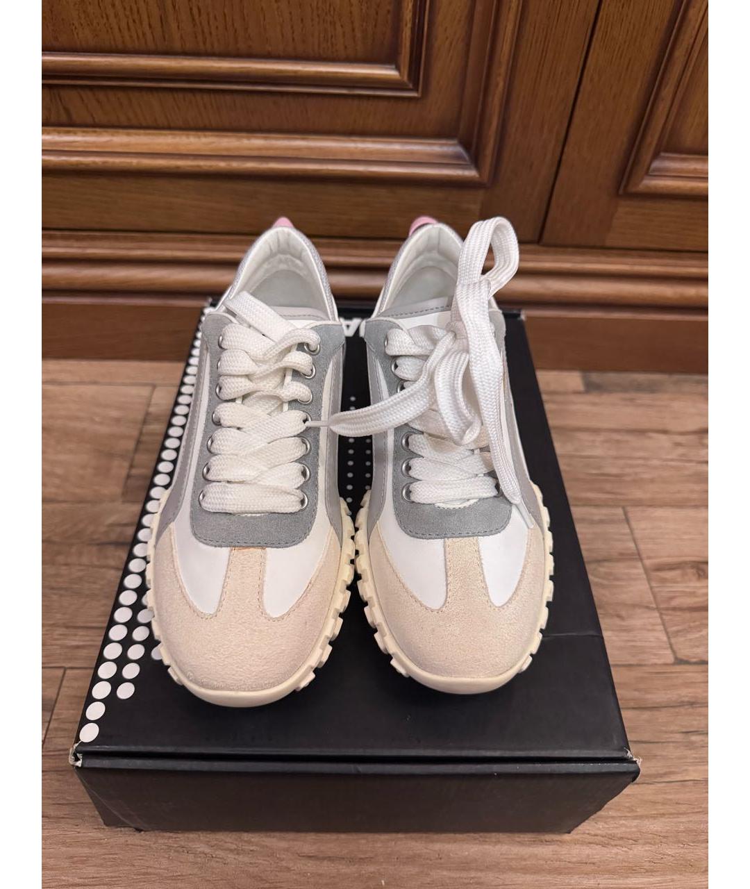 DSQUARED2 Бежевые кожаные кроссовки, фото 2