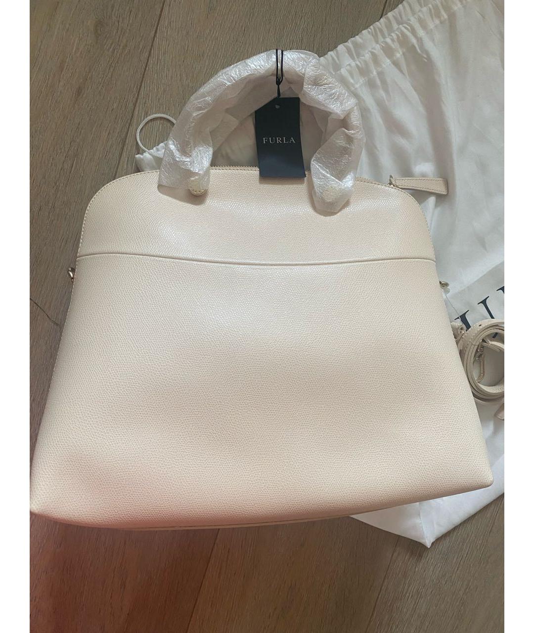 FURLA Белая кожаная сумка тоут, фото 5