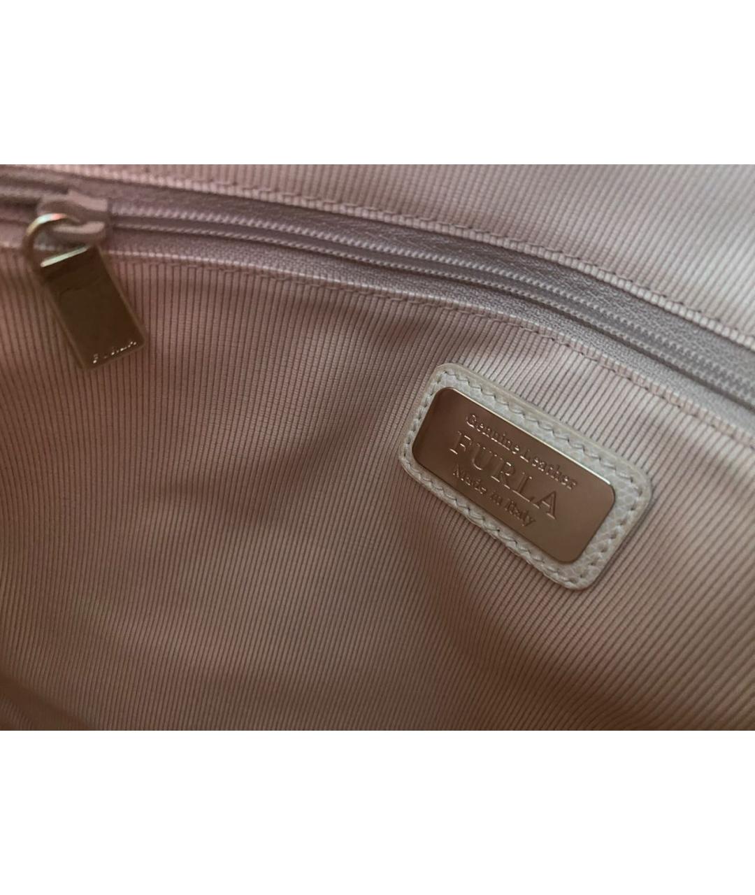 FURLA Белая кожаная сумка тоут, фото 6