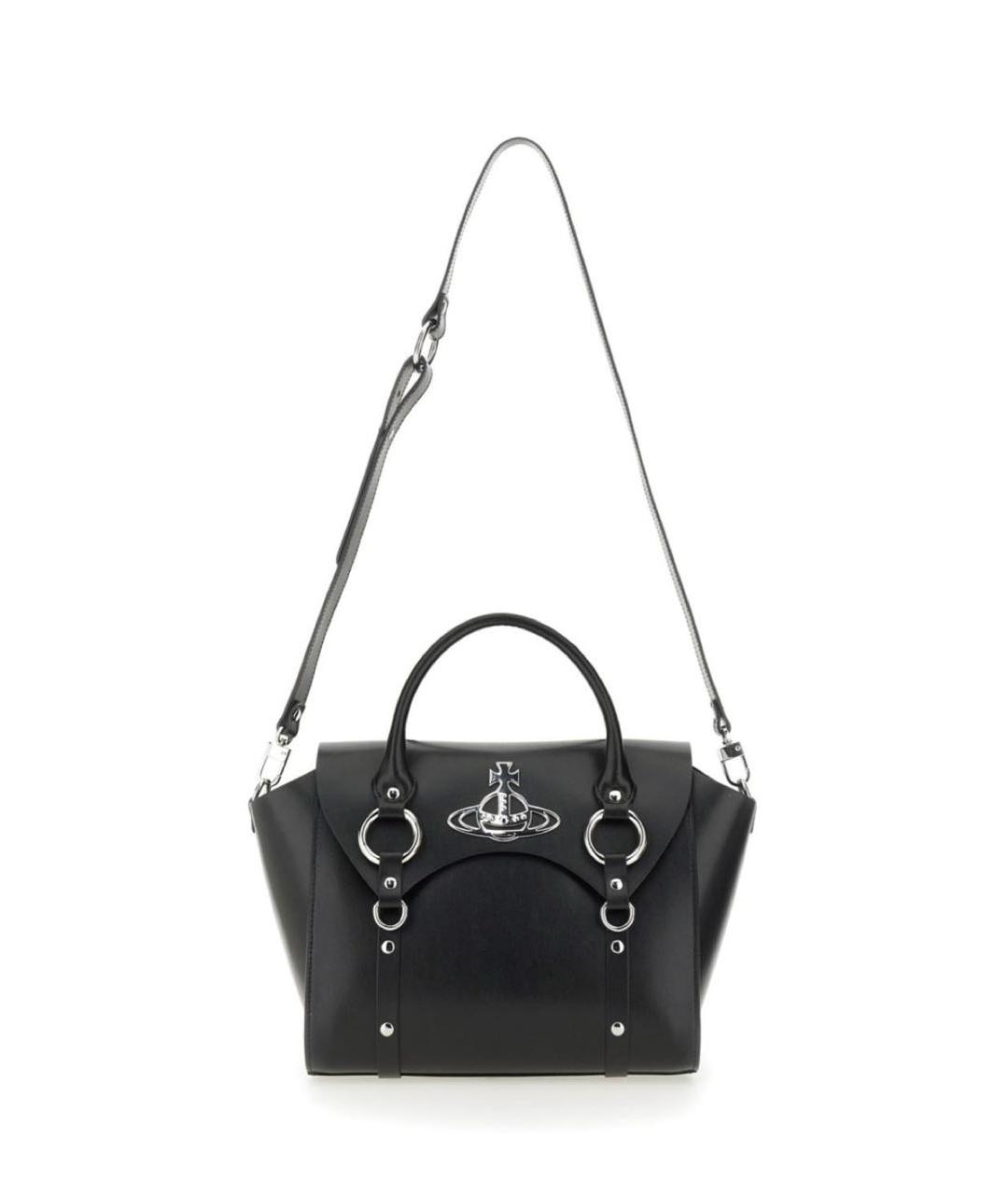 VIVIENNE WESTWOOD Черная кожаная сумка тоут, фото 2
