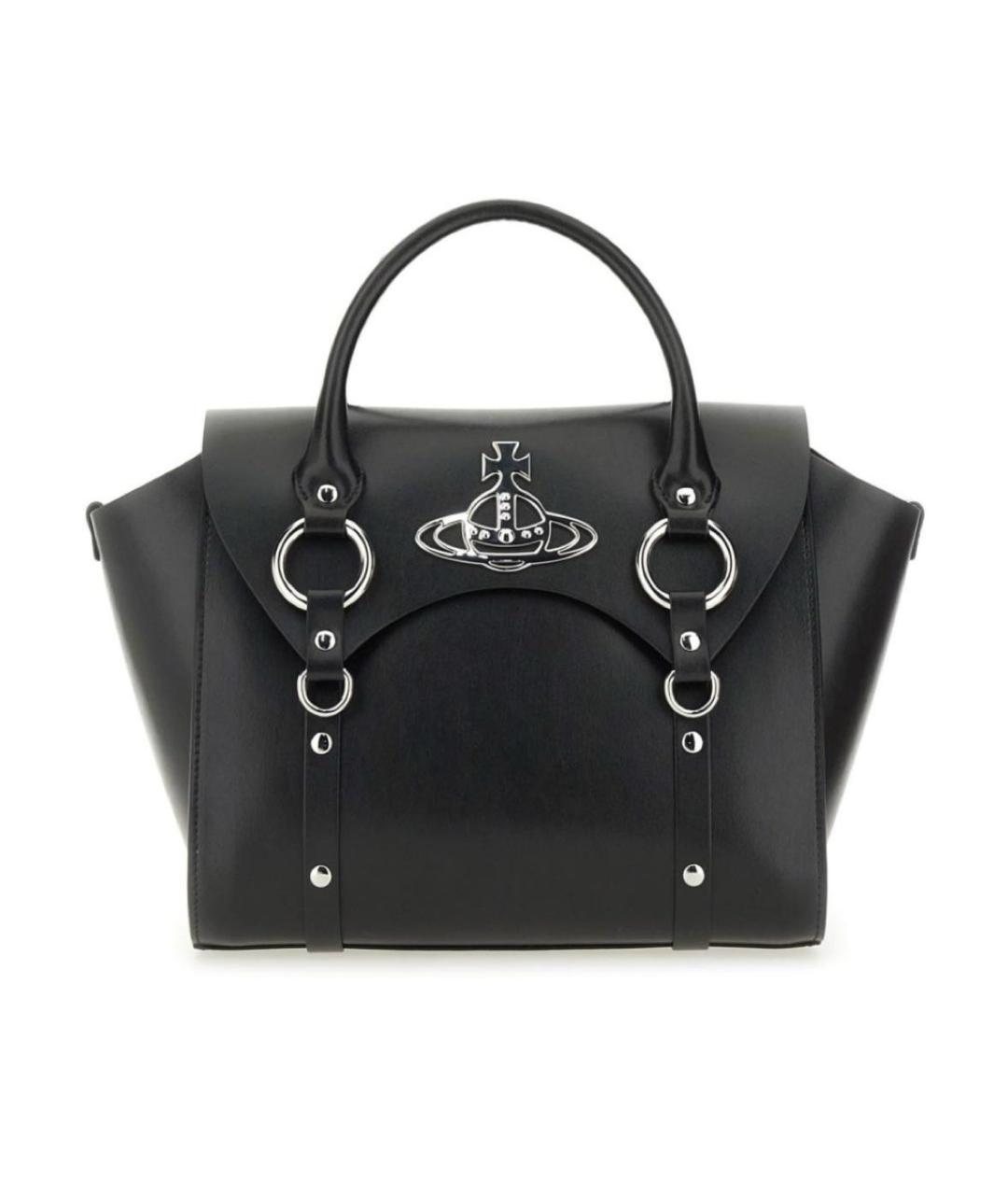 VIVIENNE WESTWOOD Черная кожаная сумка тоут, фото 1
