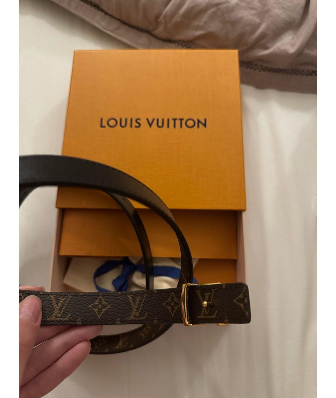 LOUIS VUITTON Черный кожаный ремень, фото 2