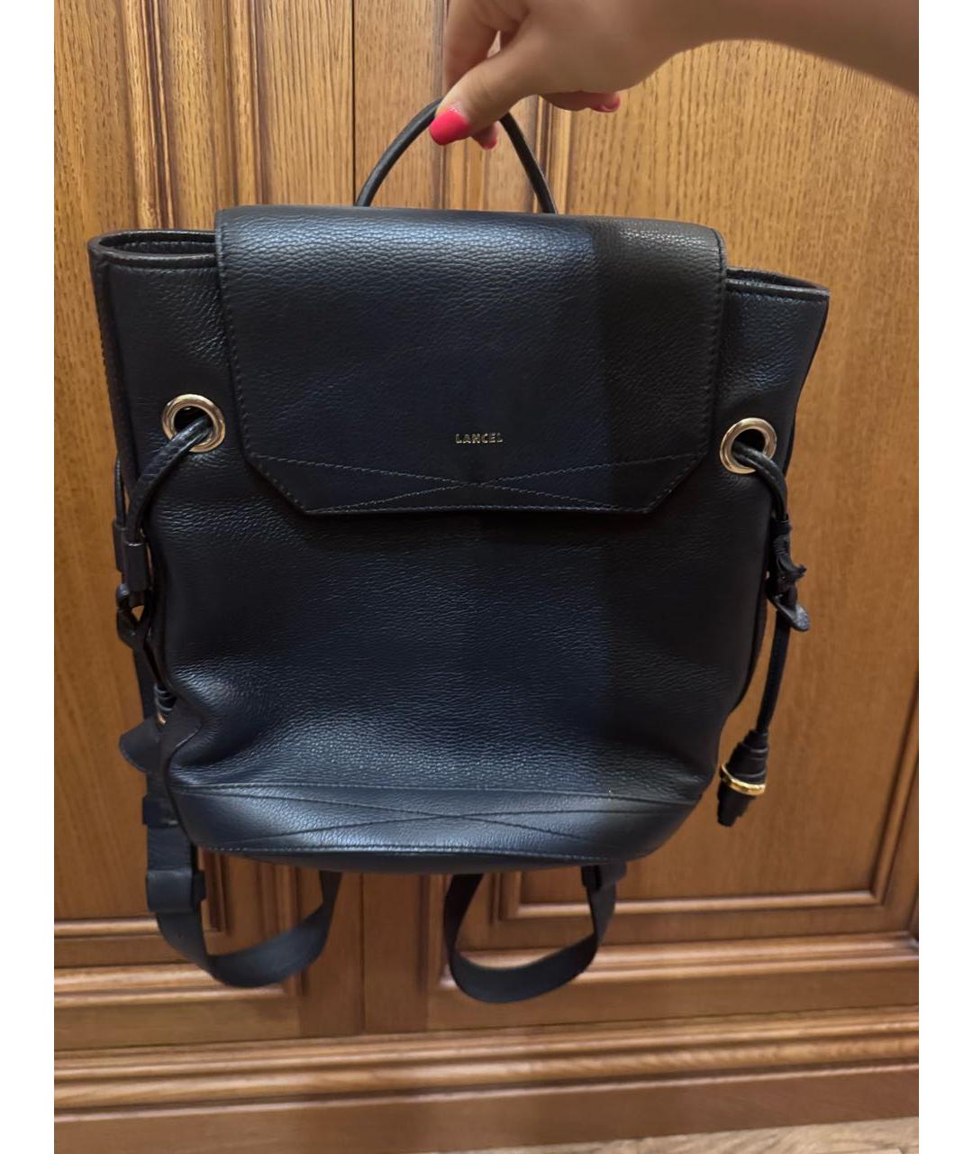LANCEL Темно-синий кожаный рюкзак, фото 5