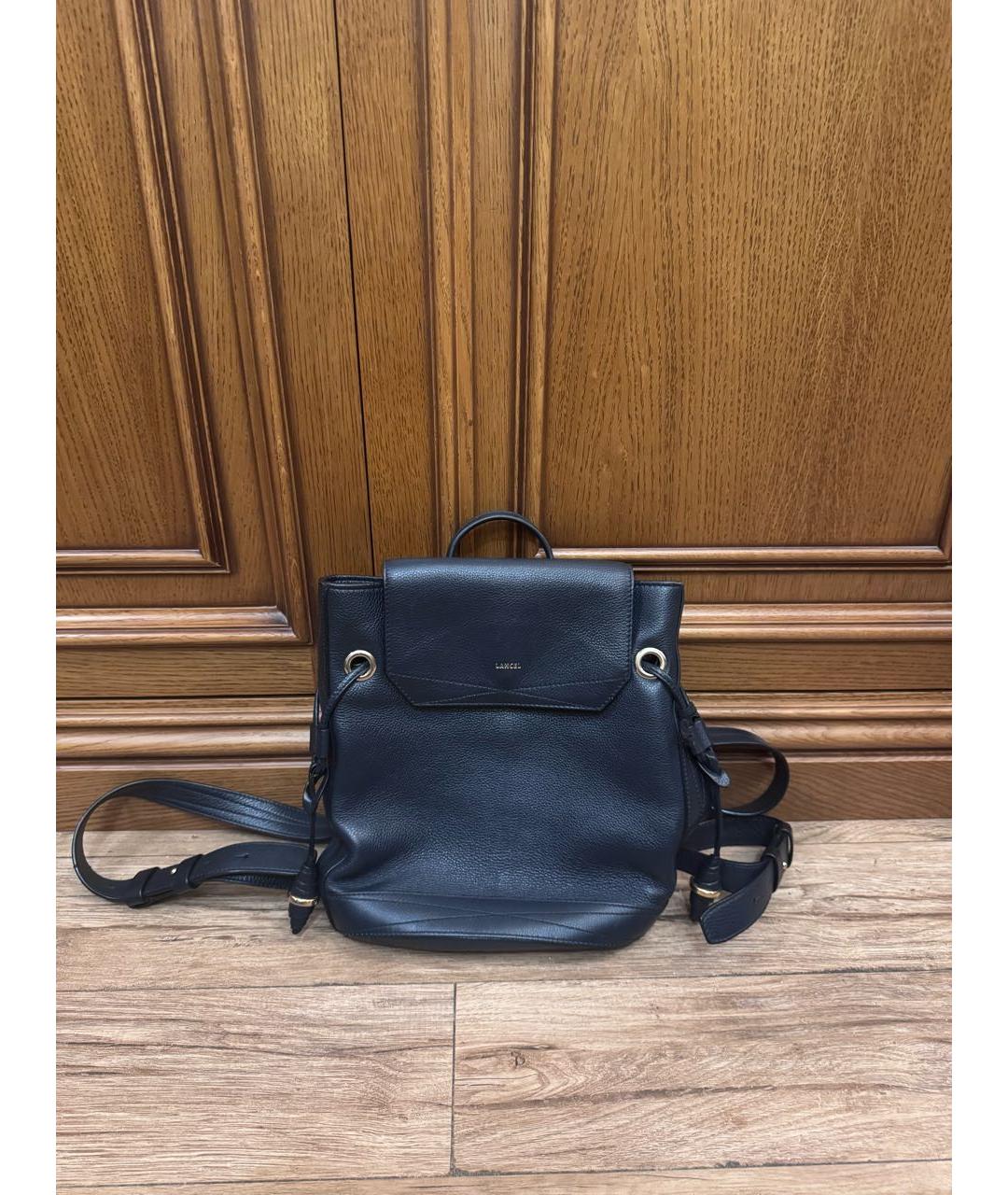 LANCEL Темно-синий кожаный рюкзак, фото 2