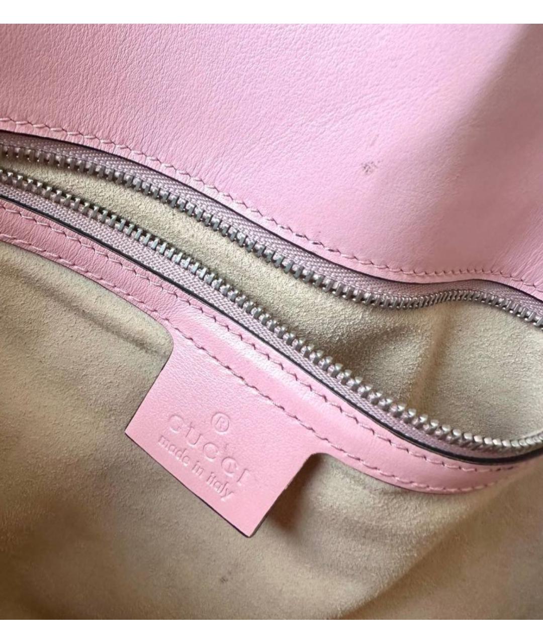 GUCCI Розовая кожаная сумка через плечо, фото 7