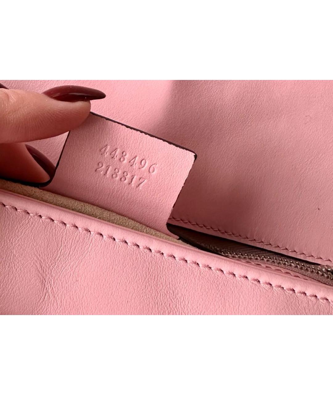 GUCCI Розовая кожаная сумка через плечо, фото 6