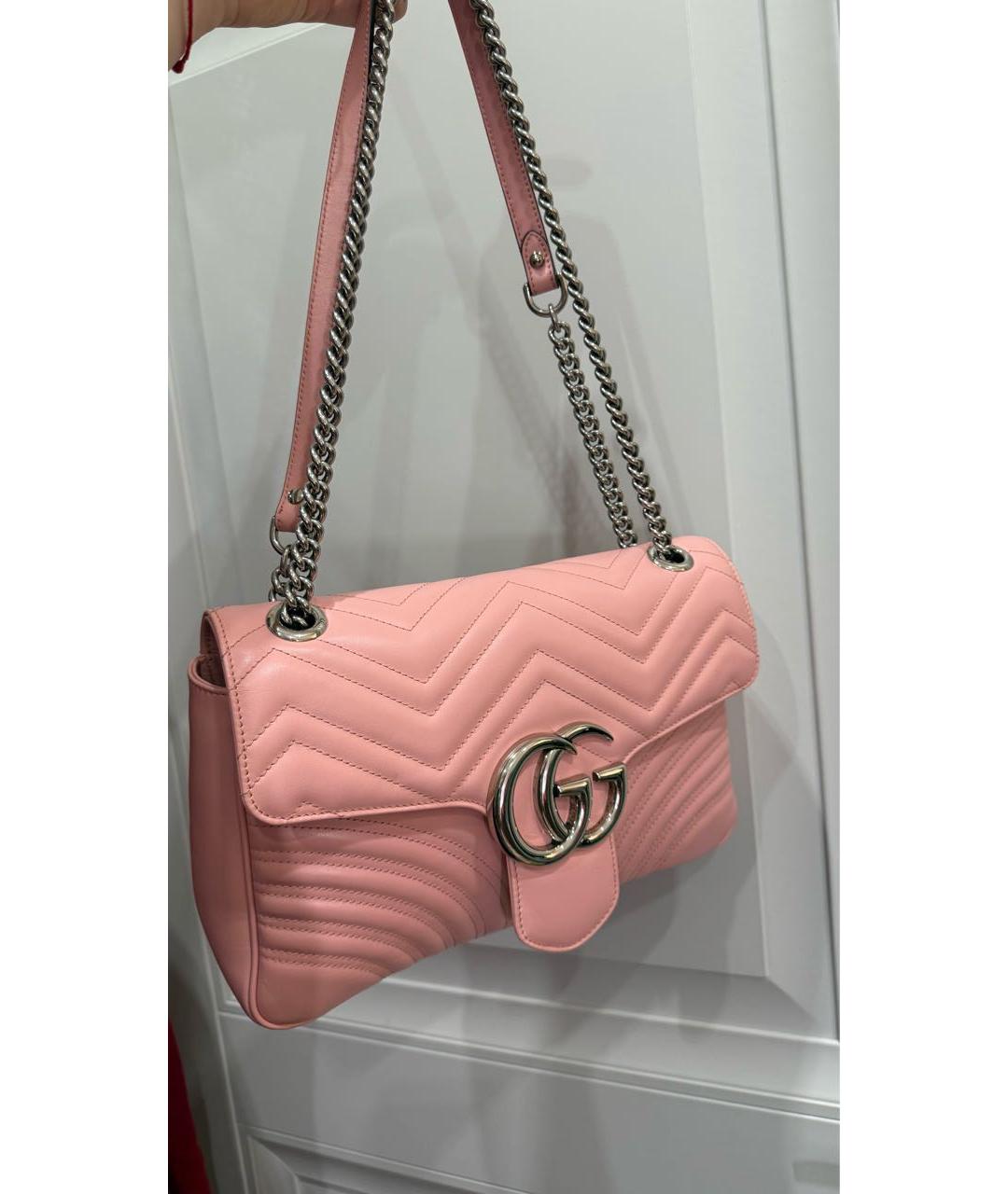 GUCCI Розовая кожаная сумка через плечо, фото 2