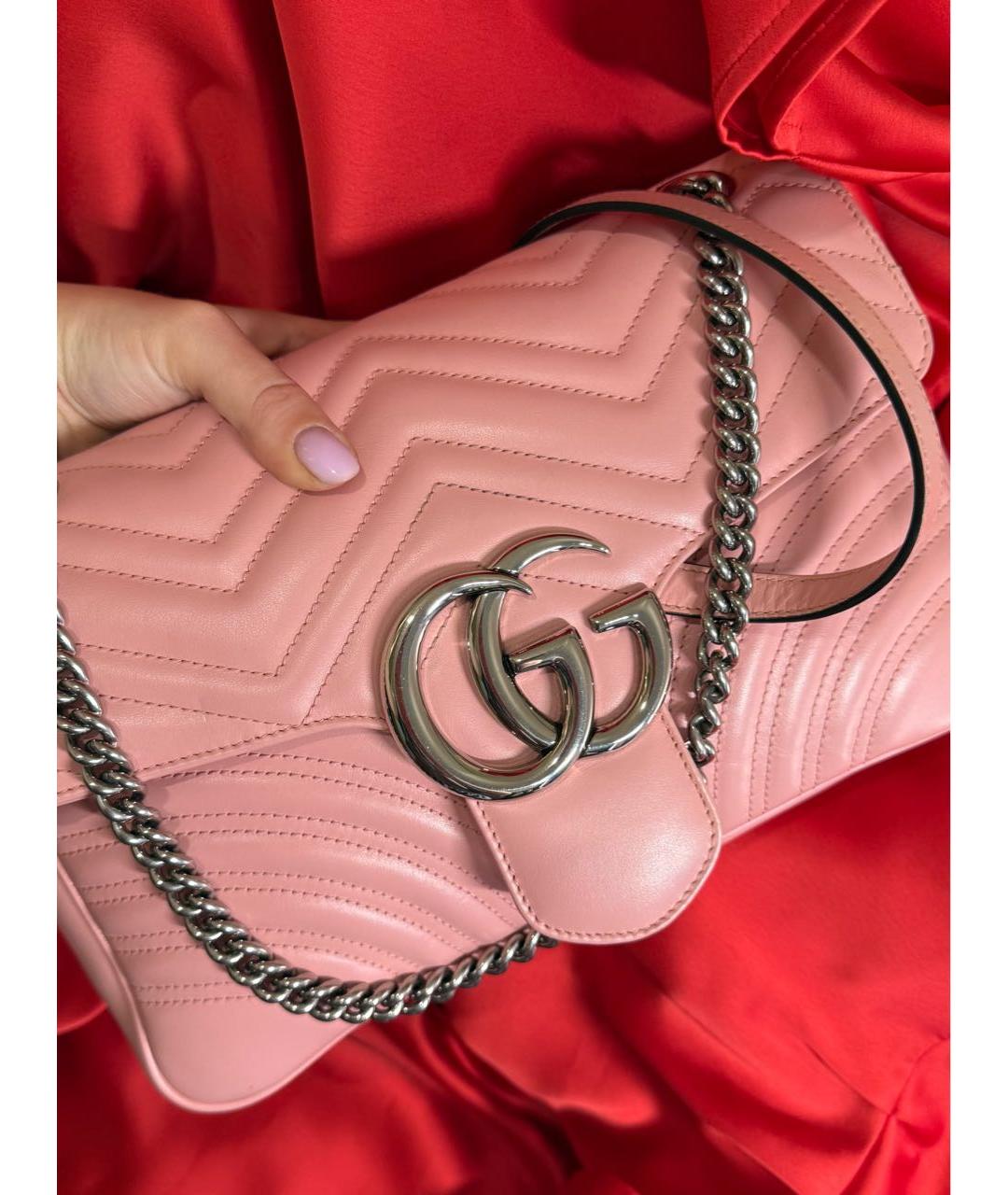 GUCCI Розовая кожаная сумка через плечо, фото 5