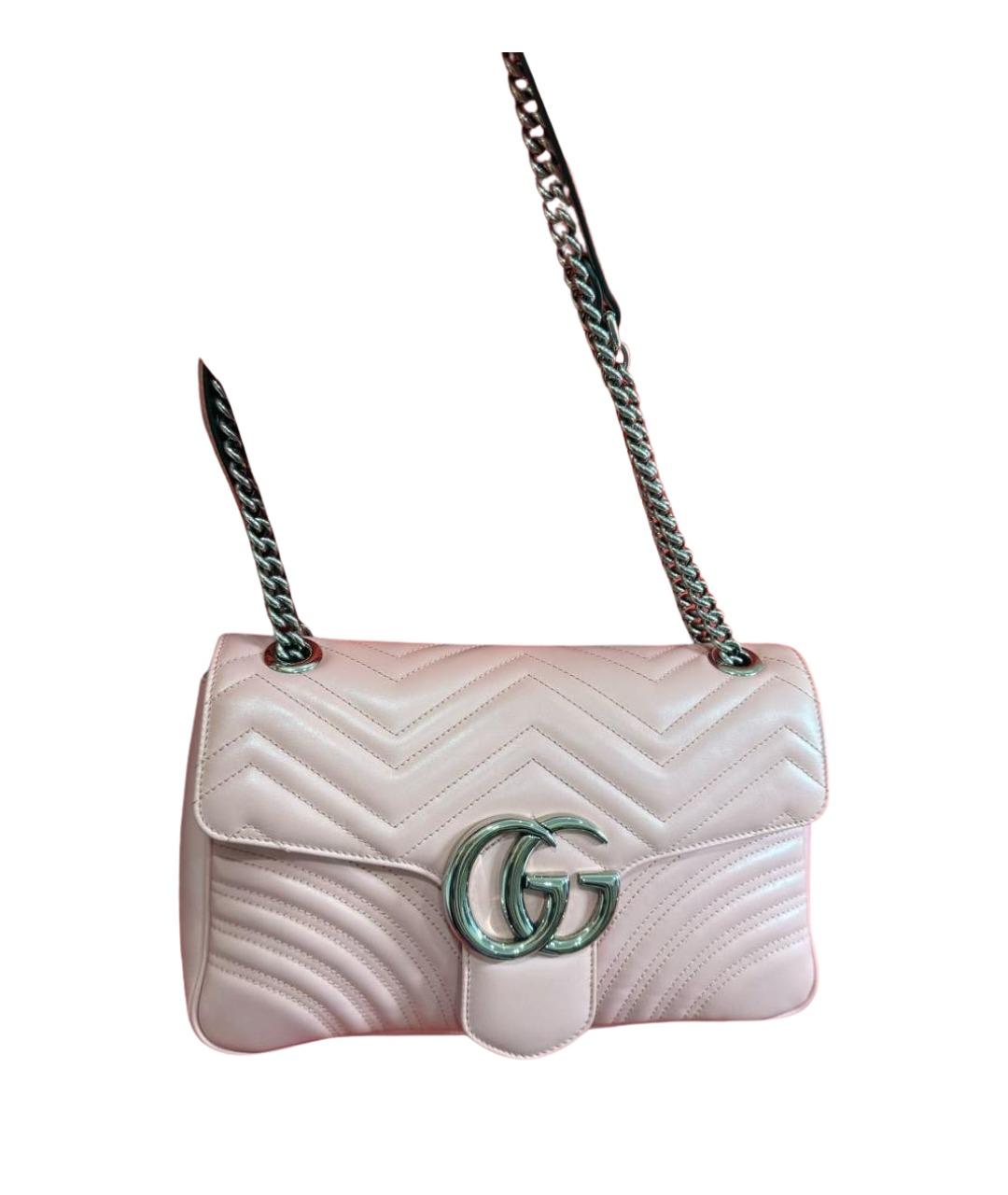 GUCCI Розовая кожаная сумка через плечо, фото 1