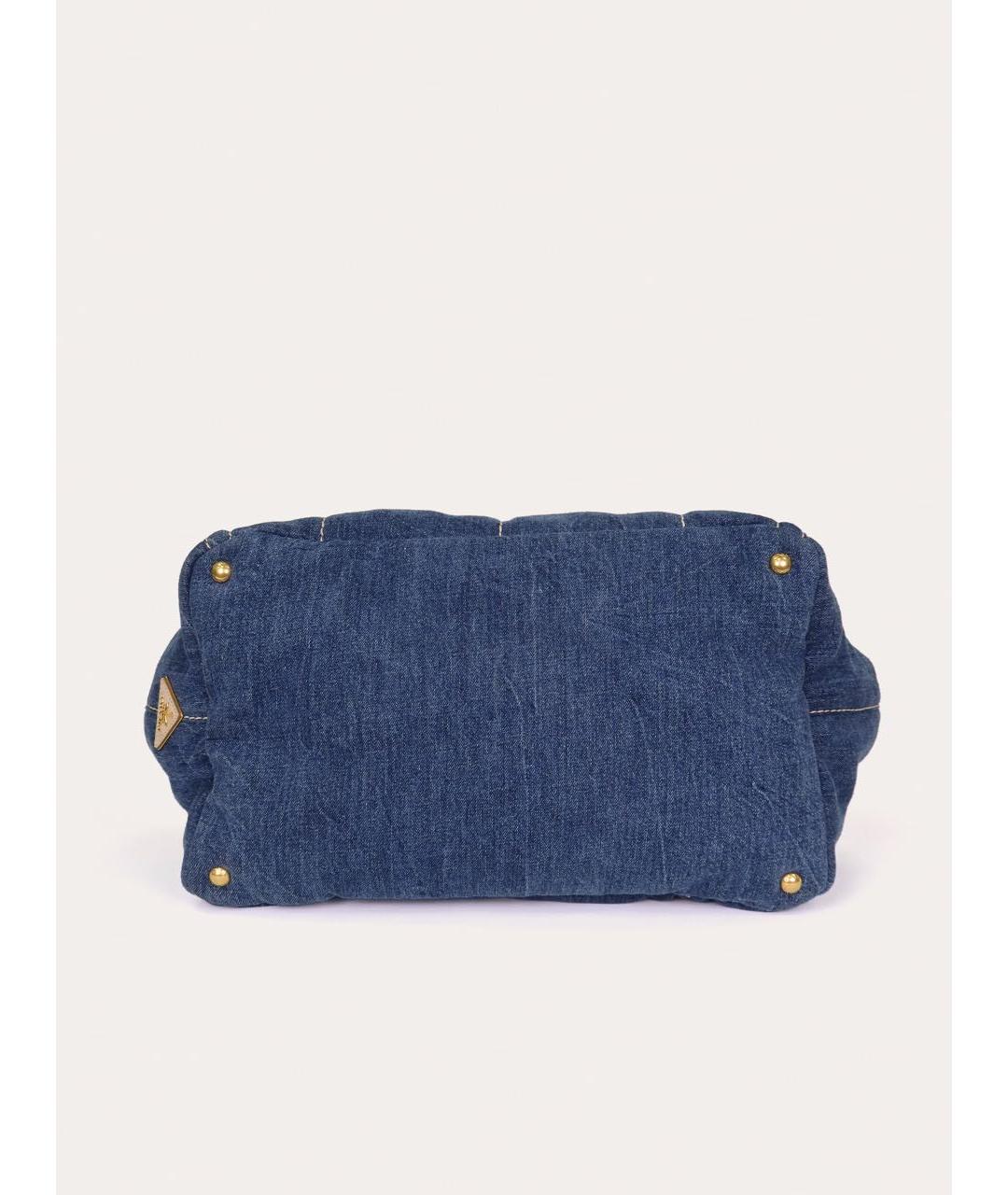 PRADA Темно-синяя деним сумка тоут, фото 7