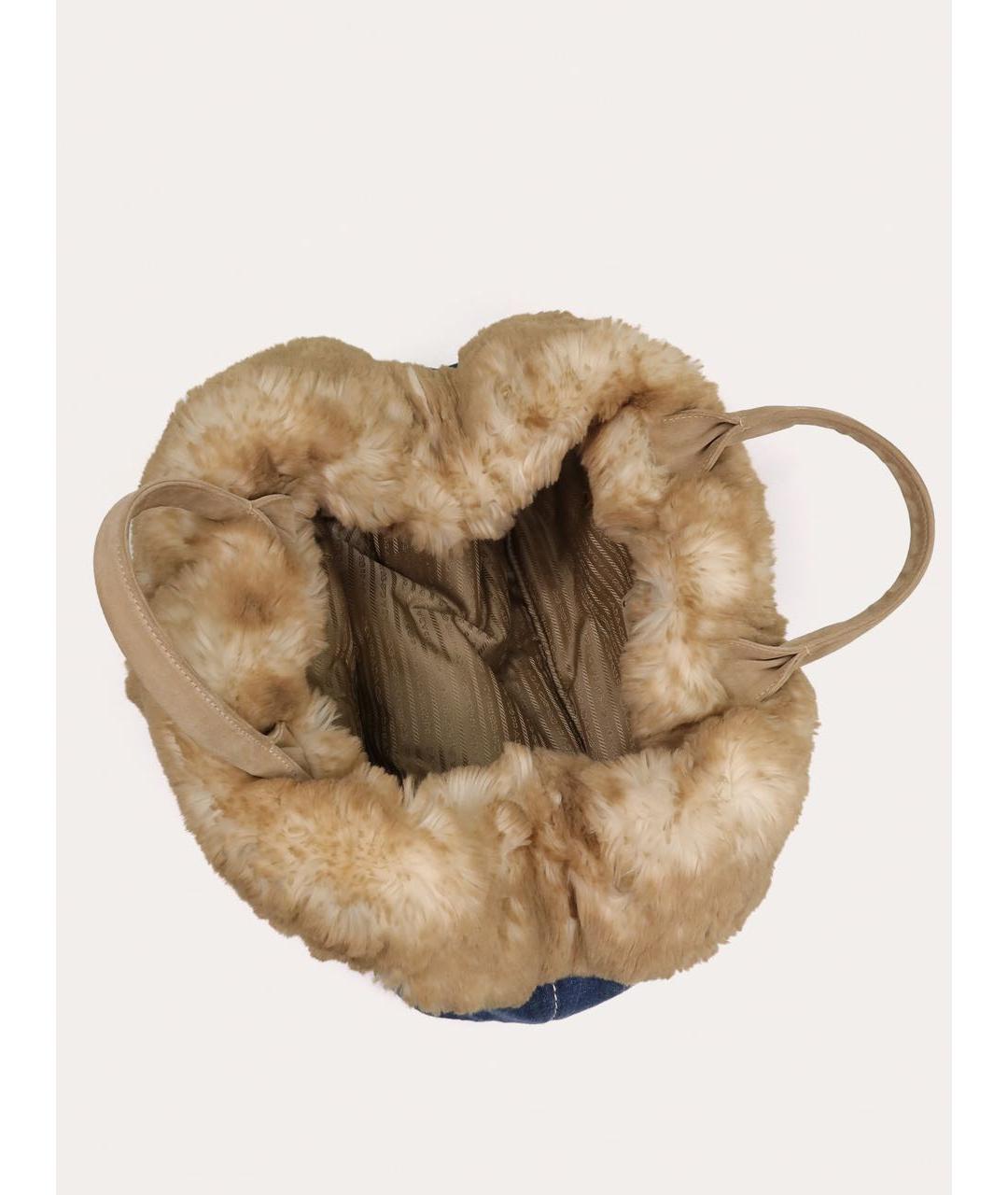 PRADA Темно-синяя деним сумка тоут, фото 4