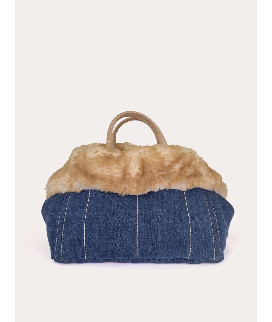 PRADA Темно-синяя деним сумка тоут, фото 3