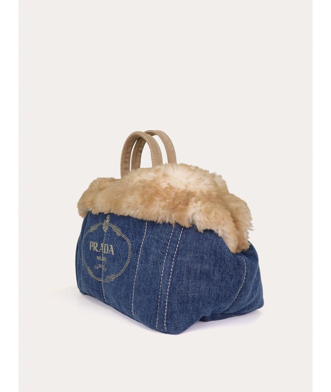 PRADA Темно-синяя деним сумка тоут, фото 2