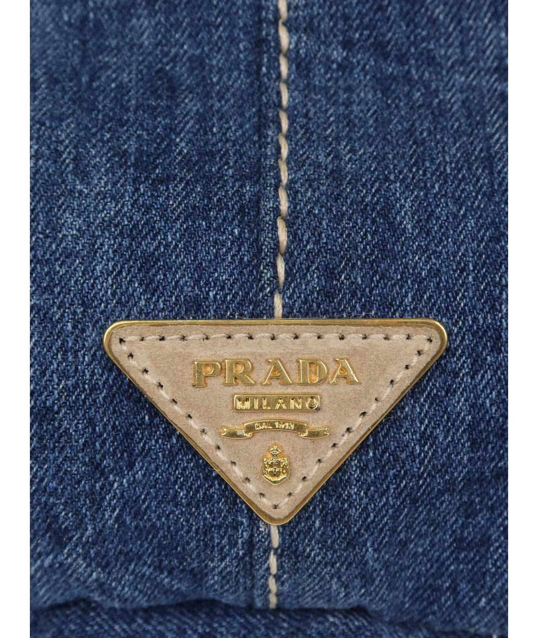 PRADA Темно-синяя деним сумка тоут, фото 5