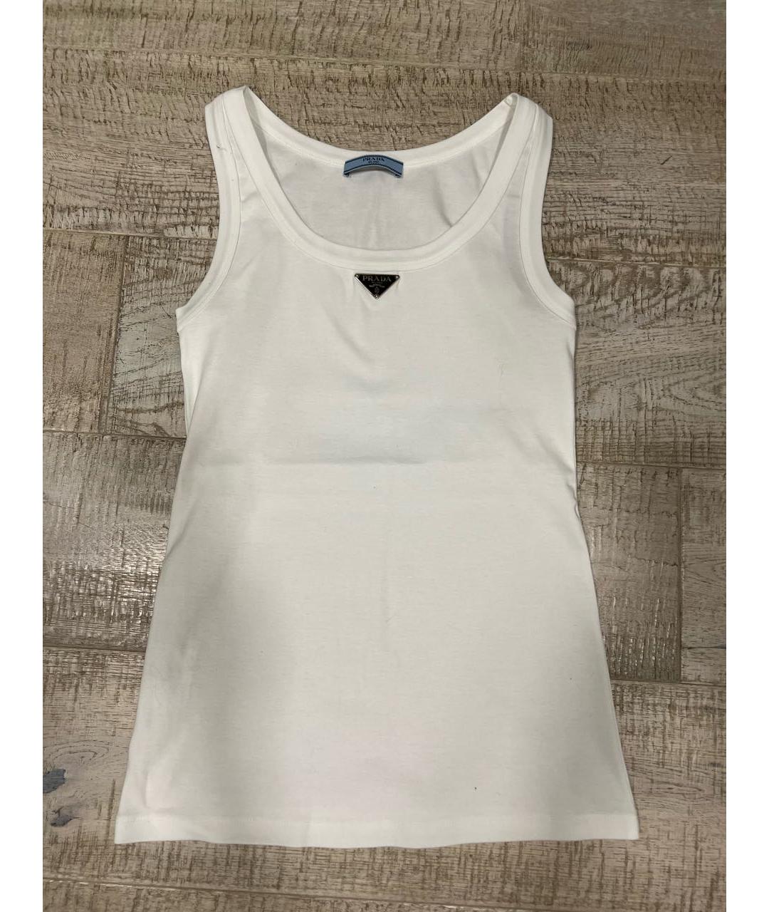 PRADA Белая хлопковая майка, фото 4