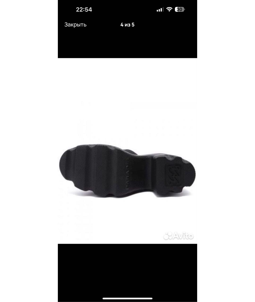 CASADEI Черные кожаные сабо, фото 5