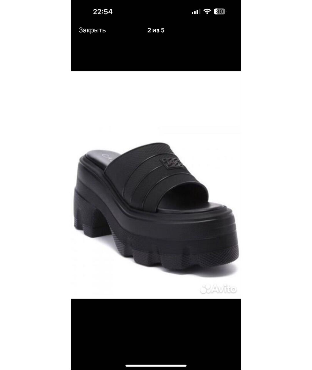 CASADEI Черные кожаные сабо, фото 2