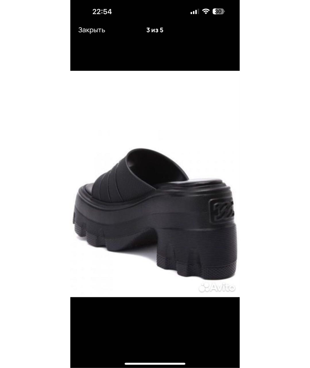 CASADEI Черные кожаные сабо, фото 4