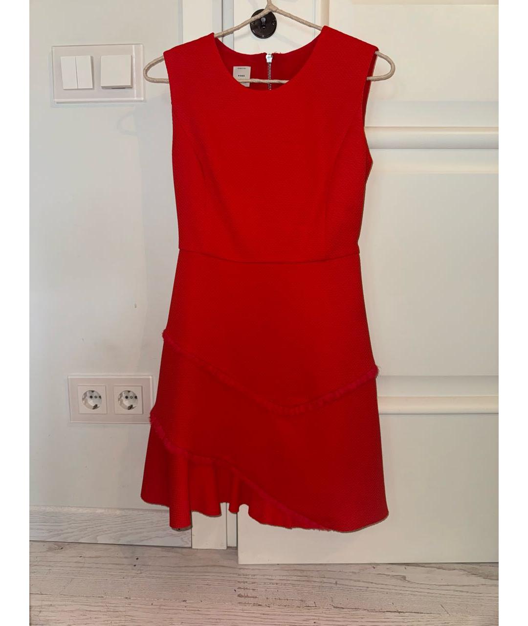PINKO Красное полиэстеровое коктейльное платье, фото 9
