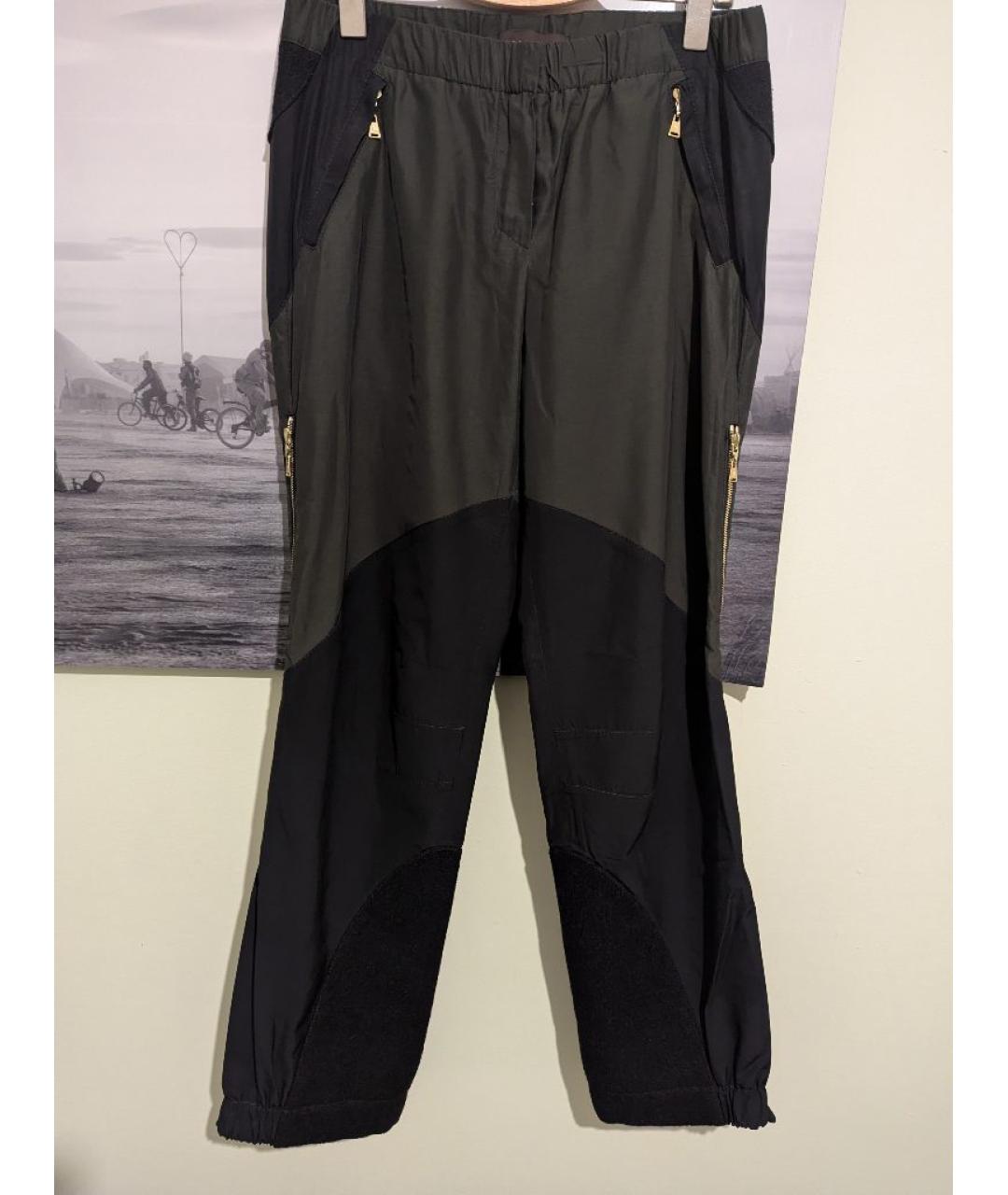 LOUIS VUITTON Мульти вискозные прямые брюки, фото 10