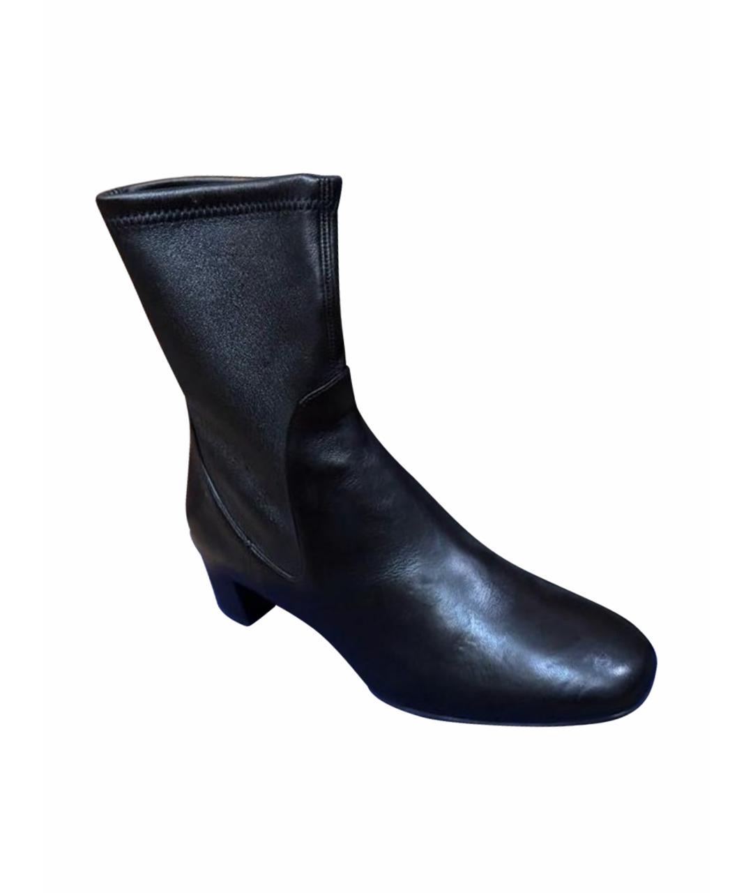STUART WEITZMAN Черные кожаные полусапоги, фото 1