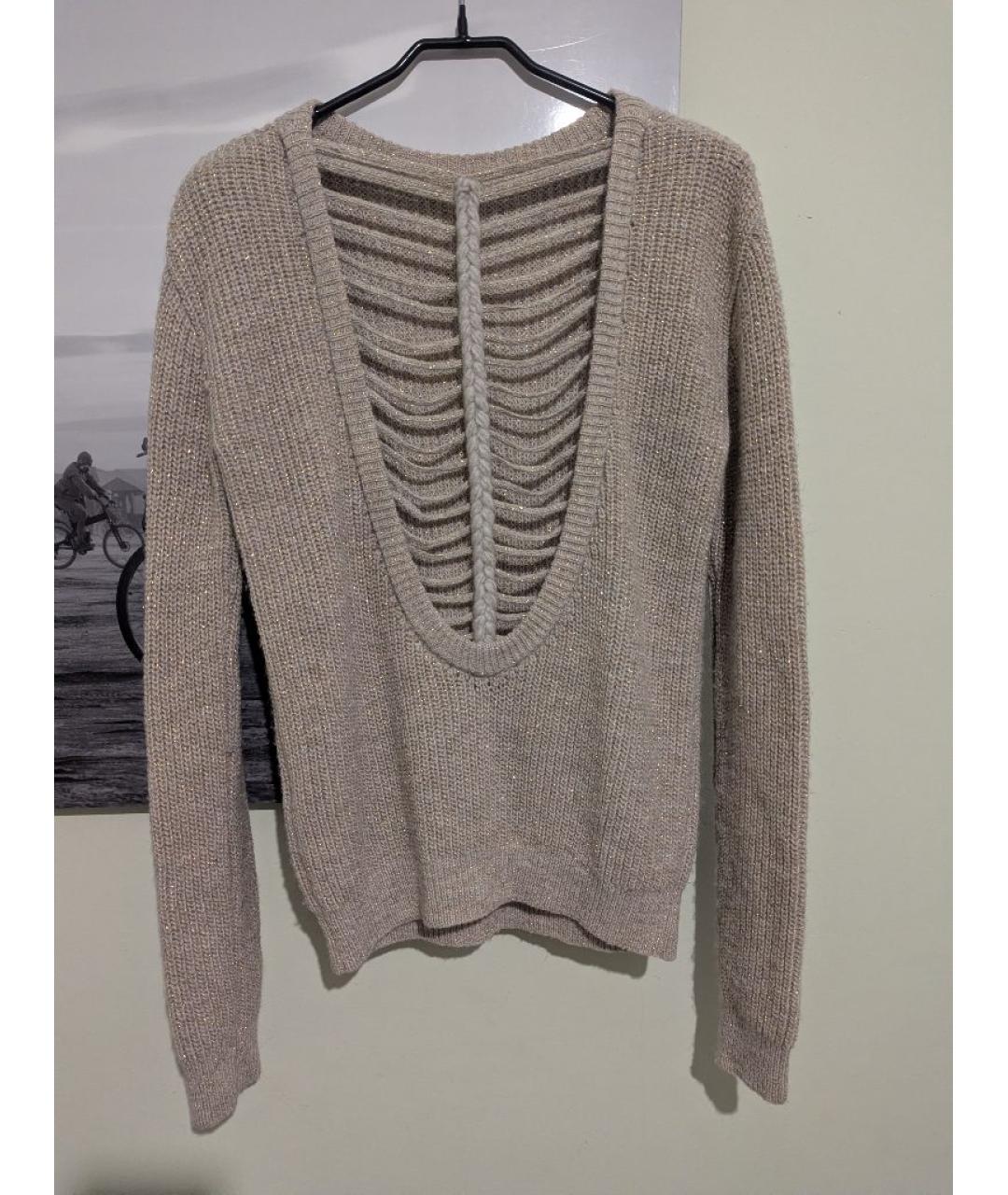 PHILIPP PLEIN Бежевый шерстяной джемпер / свитер, фото 2